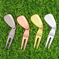 Outil de réparation de divots de golf en alliage de zinc Dericsson, design créatif en forme de club, fourche à divots avec logo personnalisé gratuit, accessoires de golf