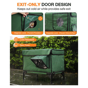 <span class=keywords><strong>Maison</strong></span> pour chat chauffée d'extérieur, isolée et résistante aux intempéries, avec toit imperméable et porte de sortie - Product Image 5