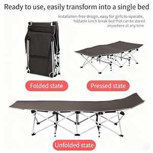 Thiết kế hiện đại Giường ngủ văn phòng đơn với khung kim loại gấp đơn giản cho phòng khách hoặc cắm trại ngoài trời - Product Image 5