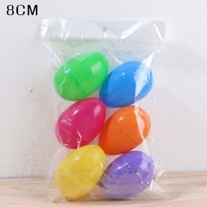 Hot Sale 6pcs 8cm Colorful Handcrafted Plastic Easter Decorative Eggs Inflatable Party Candy Toys for Festivals - Product Image 2