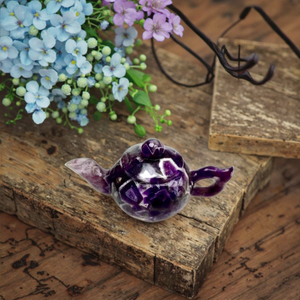 Théière miniature en agate Crystalhola, artisanat populaire, diverses couleurs, gravée, pour cadeau et décoration intérieure - Product Image 4