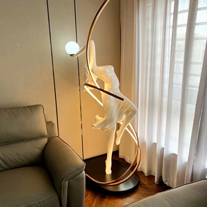 Lampadaire LED <span class=keywords><strong>de</strong></span> Luxe Nordique en Résine, Sculpture Artistique <span class=keywords><strong>Danseuse</strong></span>, Design Original et Créatif pour Chambre, Salon, Hôtel - Product Image 4