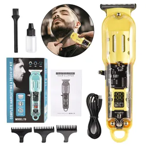 Profissional sem fio barbeiro cabelo aparadores & Clippers para corte de cabelo Grooming recarregável barba aparador