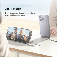 Support de téléphone portable pliable 2-en-1 240W OTG rotatif à 360 degrés avec adaptateur USB-C vers Type-C pour iPhone 15 16 17 Pro Max Samsung
