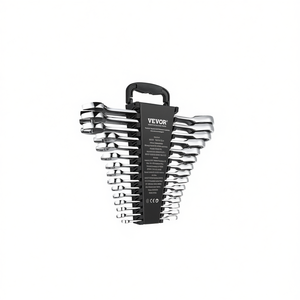 Jeu de clés à cliquet combinées Vevor, 30 pièces, SAE et métriques, 1/4 po à 1 po, 8 mm à 24 mm, avec support d'organisation - Product Image 1