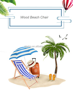 Venta al por mayor solo ajustable bajo Sling teca Salón al aire libre Chaise De Plage En Bois cubierta de lona plegable Silla de playa de madera - Product Image 2
