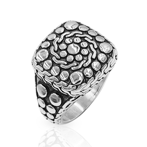 Uomini Dell'acciaio Inossidabile di modo Punk Gotico del Motociclista Dito Dots Anello - Product Image 6