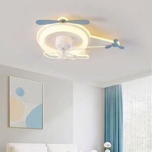 Ventilateur de plafond LED moderne pour la maison, silencieux, lumière intégrée, 5 pales, fonction de tête oscillante DC pour chambre à coucher, salle à manger, salon - Product Image 1