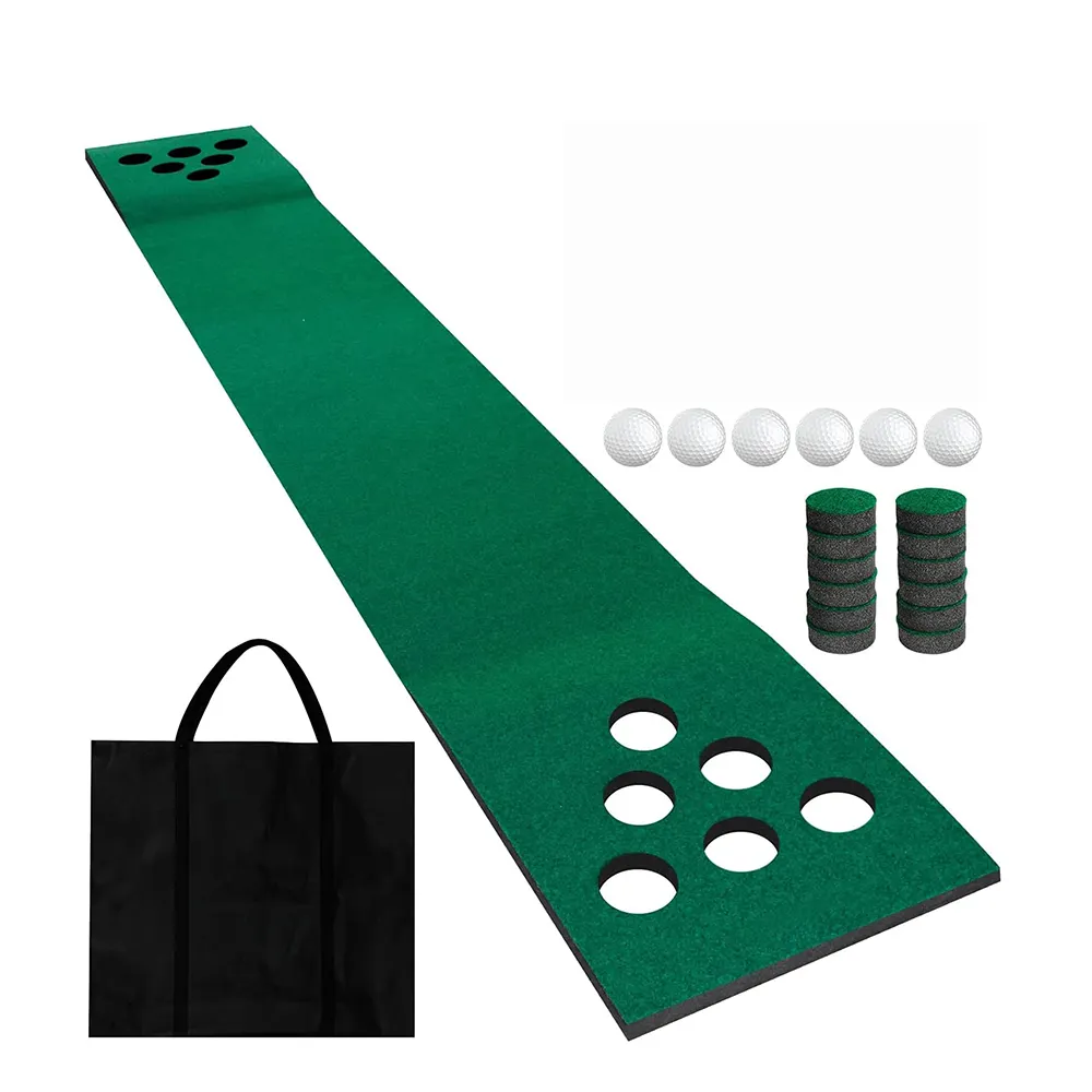 Golfmatten-Spiel-Set grüne Matte 12 Golflochbezüge für Innen- und Außenbereich Kurzspiel Büro-Party Hinterhof-Verwendung