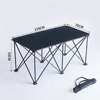 Table de camping pliante extérieure robuste en alliage de carbone avec cadre en X, grande taille, avec sac de transport