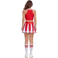 Uniformes de Porristas Sexys al por Mayor, Conjuntos de Top Corto sin Mangas y Falda, Trajes de 4 Piezas para Competencia, Ropa de Equipo para Niñas y Mujeres