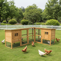 SDC019 Grande Cage à Poules Extérieure en Bois, Vente en Gros, Meuble Poulailler pour Animaux de Compagnie, Style Animal Imprimé