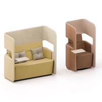 Canapé individuel à dossier très haut personnalisable pour espace de réception, bureau privé ou zone de repos, style minimaliste