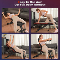 PINJIAN Banc de musculation inclinable moderne et réglable Prime Fitness avec fonction dips, banc de fitness stable