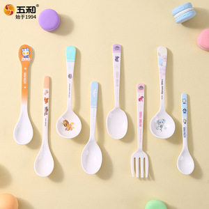 Wuhe Children's Spoons Cartoon Design Food Grade Baby Utensils 0-12 Months Spoon Fork Set - Product Image 4