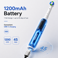 Nouveauté Brosse à dents électrique rechargeable, étanche IPX7, 5 modes de nettoyage, brosse à dents électrique rotative pour adultes, idéale pour les voyages