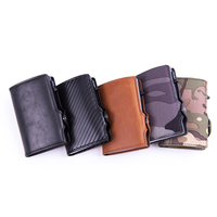 Grosir Dompet Kartu PU pria Premium dengan Slot AirTag ramping RFID dompet multi-kompartemen untuk casing ponsel