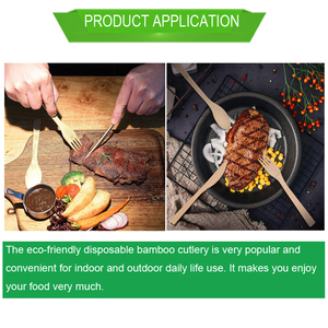 Venta al por mayor ecológico resistente al calor tenedor cuchara cuchillo conjunto con servilleta <span class=keywords><strong>de</strong></span> papel <span class=keywords><strong>de</strong></span> bambú <span class=keywords><strong>cubiertos</strong></span> desechables <span class=keywords><strong>de</strong></span> madera - Product Image 6