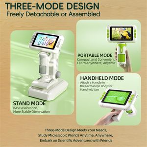 กล้องจุลทรรศน์เด็กแบบพกพา 3 in 1 ชุดวิทยาศาสตร์ดิจิทัลพร้อมกล้องหน้าจอ LCD - Product Image 5