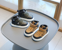 Baskets montantes unisexe pour enfants 2026 avec fermeture auto-agrippante, tige en cuir, confortables, vente en gros d'usine, design personnalisé
