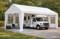 Abri de rangement pliable haut de gamme en acier pour bateaux et voitures, abri de jardin/tente de carport toutes saisons imperméable pour maison de bord de lac