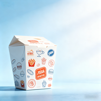 Boîte d'emballage en papier kraft ignifuge de qualité alimentaire, design moderne, impression offset, pour snacks, biscuits, salades, poulet frit, riz