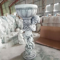Pot Bunga Magnesium Oksida Gaya Eropa Vintage Motif Gadis Kreatif Vas Besar Dekorasi Pernikahan Air Mancur