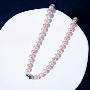 Collier en argent 925 avec perle d'eau douce pour femmes, rose clair, violet, motif de croissance, lumière intense, bijoux élégants, cadeau - Product Image 2