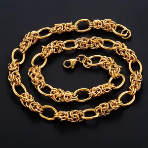 Chaîne à maillons en forme de plante de 10 mm, collier et bracelet en acier inoxydable, chaîne de grande qualité, bijoux punk hip-hop - Product Image 3