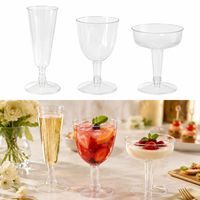 Verres à vin jetables en PET transparent, flûtes à champagne, coupes à usage unique pour mariage, banquet, fête, événement, vente en gros