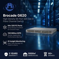 Commutateur Fibre Channel Brocade G620 64 ports 32G Gen 6 1U compatible NVMe pour la virtualisation haute densité