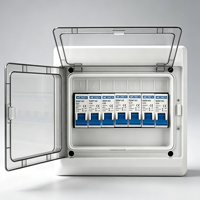 Boîtier de distribution d'alimentation Sunpeace personnalisable, étanche IP66, en ABS, 240V 12A, avec disjoncteur, couvercle transparent gris, garantie 2 ans, 6 modules