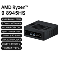 Venta caliente AMD Ry-zen 9 8945HS Gaming Desktop R7 8845HS USB4.0 2,5G LAN 2xPCIe4.0 DDR5 Oculink Gamer Mini PC Win11 NUC WiFi6