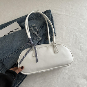 Bolso de mano de diseño sencillo y exclusivo para mujer, moderno y versátil, plateado, tipo bandolera, de piel sintética, bolso cruzado. - Product Image 4
