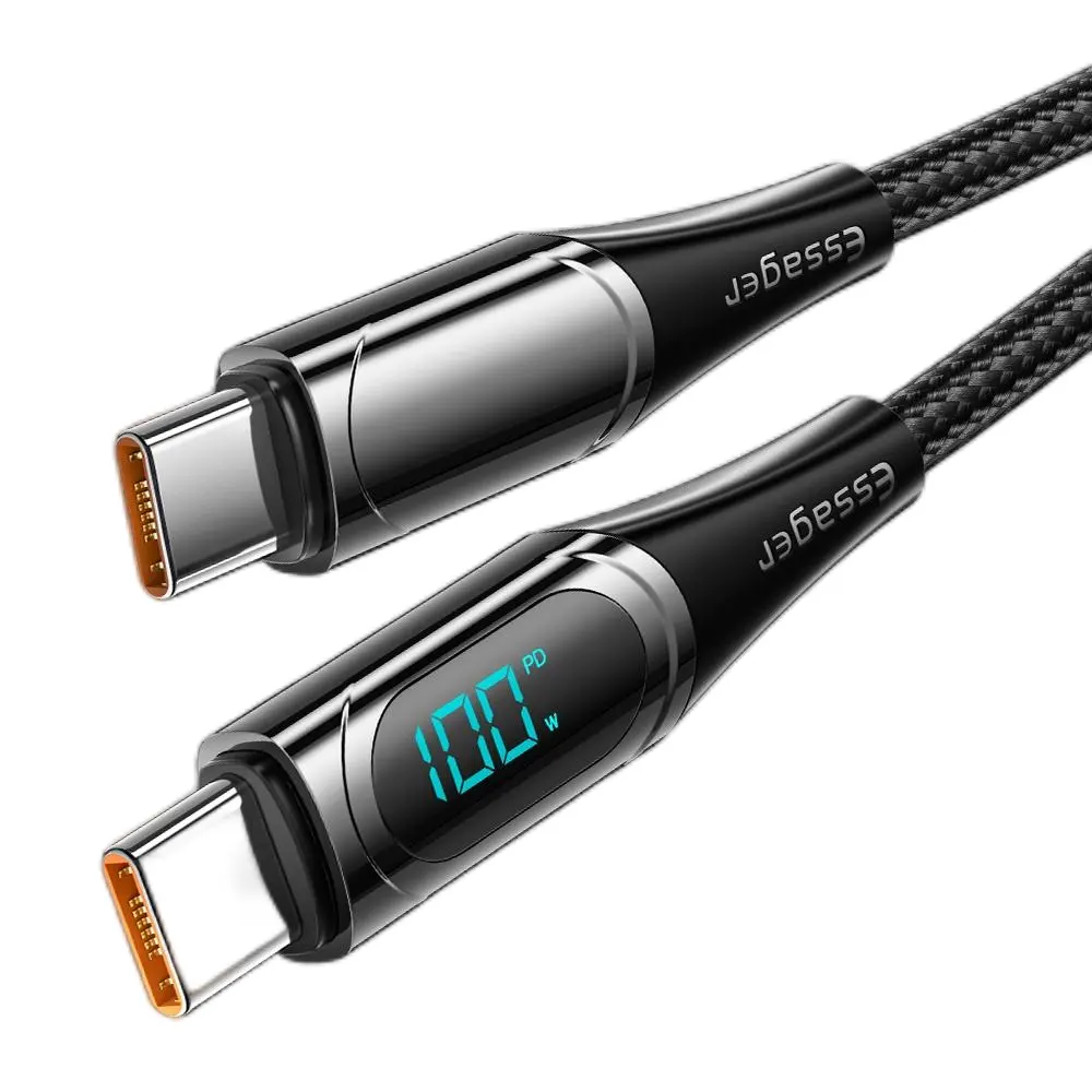 Essager 2022 Hot Sale Digital Display PD QC3.0 20V/5A 100W Type C to Type C USB Cable For Mbk xiaomi