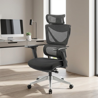 Fauteuil de bureau ergonomique moderne et confortable, pivotant, inclinable, avec appui-tête réglable, en maille, pour cadre dirigeant