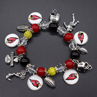 Pulseras Elásticas con Cuentas de 32 Equipos de Fútbol, Pulsera con Dijes Inspirados en el Fútbol, Accesorios de Joyería para Fanáticas, Regalo de Cumpleaños o Fiesta
