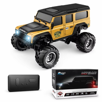 Mini voiture RC Rock Crawler 1/64 avec châssis RWD, contrôle par application 2.4G, régulateur de vitesse, éclairage LED avant et arrière sous le châssis, rechargeable, pour bureau