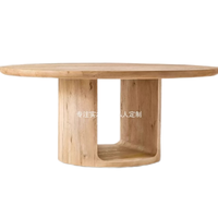 Table rectangulaire en bois massif de style rétro américain, grande table à manger pour six personnes, table de restaurant, sur mesure