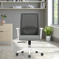 Chaise de bureau exécutive ergonomique moderne en maille avec roulettes silencieuses, hauteur réglable, soutien lombaire réglable, garantie de 3 ans pour les achats en gros