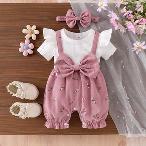 Nuova <span class=keywords><strong>Tuta</strong></span> Estiva per Bambine in Cotone Bianco a Maniche Lunghe con Motivo Fiori di Ciliegio - Product Image 2