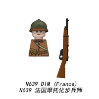 Figurines Militaires en Briques Série Infanterie Française Première Guerre Mondiale 4 Styles Casque Adrian Fusil Chauchat Ensemble Jouets DIY Vente en Gros N637-N40