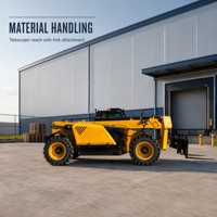 Chariot télescopique certifié CE EPA Euro 5 de 4 tonnes (4000 kg) avec hauteur de levage de 7 m et benne 4-en-1