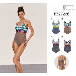 Costume da bagno intero taglie forti con controllo pancia, monokini coprente per la spiaggia, taglie 42-48, colori assortiti - Product Image 1