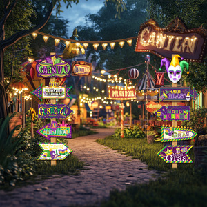 DAMAI Nouveaux panneaux directionnels en papier pour décorations de carnaval, piquets de guidage pour événements festifs et fournitures de décoration - Product Image 4