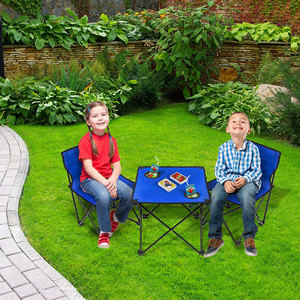 Ensemble <span class=keywords><strong>table</strong></span> et chaise pliantes portables en <span class=keywords><strong>fer</strong></span> confortables pour bébés et enfants, sans accoudoirs, pour la plage et les parcs (Malaisie) - Product Image 6