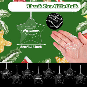 Personalisierbarer Weihnachtsanhänger aus Acryl Rohling Stern Christbaumschmuck zum Aufhängen Weihnachtsdekoration für DIY-Bastelprojekte - Product Image 2