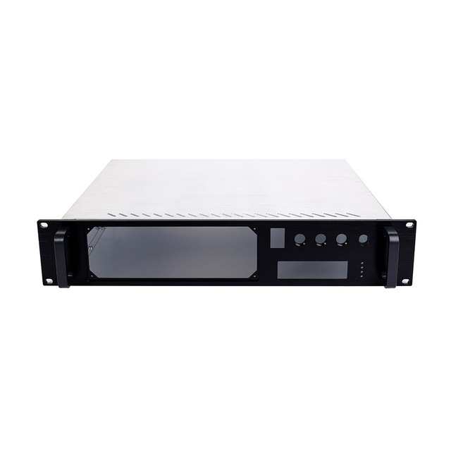 Customized Controller Sheet Metal Enclosure Aluminum Industrial Electronics Case 19 Inch 2U Rack Mount Server Cabinet Chassis