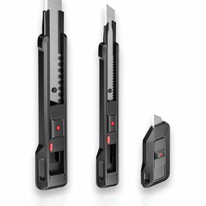 Factory 3pcs Price Portable Black Box Cutter <strong>Rugged</strong> Retractable Blade Comfortable to Hold <strong>Small</strong> Utility Knife With Handle - Product Image 1
