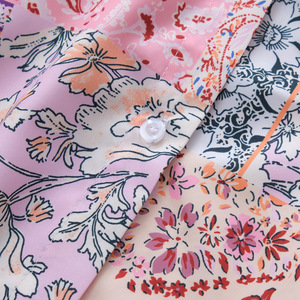 2024 grosir blus kancing musim semi musim gugur wanita Vintage dicetak lengan panjang - Product Image 5